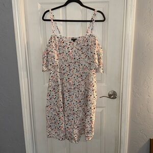 A large multi colored mid dress